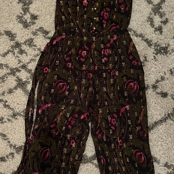 Anthropologie Floral Jumpsuit Size 2 in Green and Purple - Picture 6 of 6